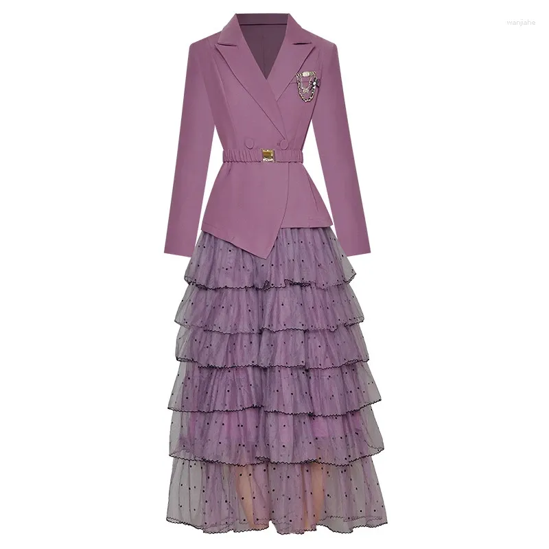purple belted blazer dress Wine Pinstripe Belted Blazer Dress