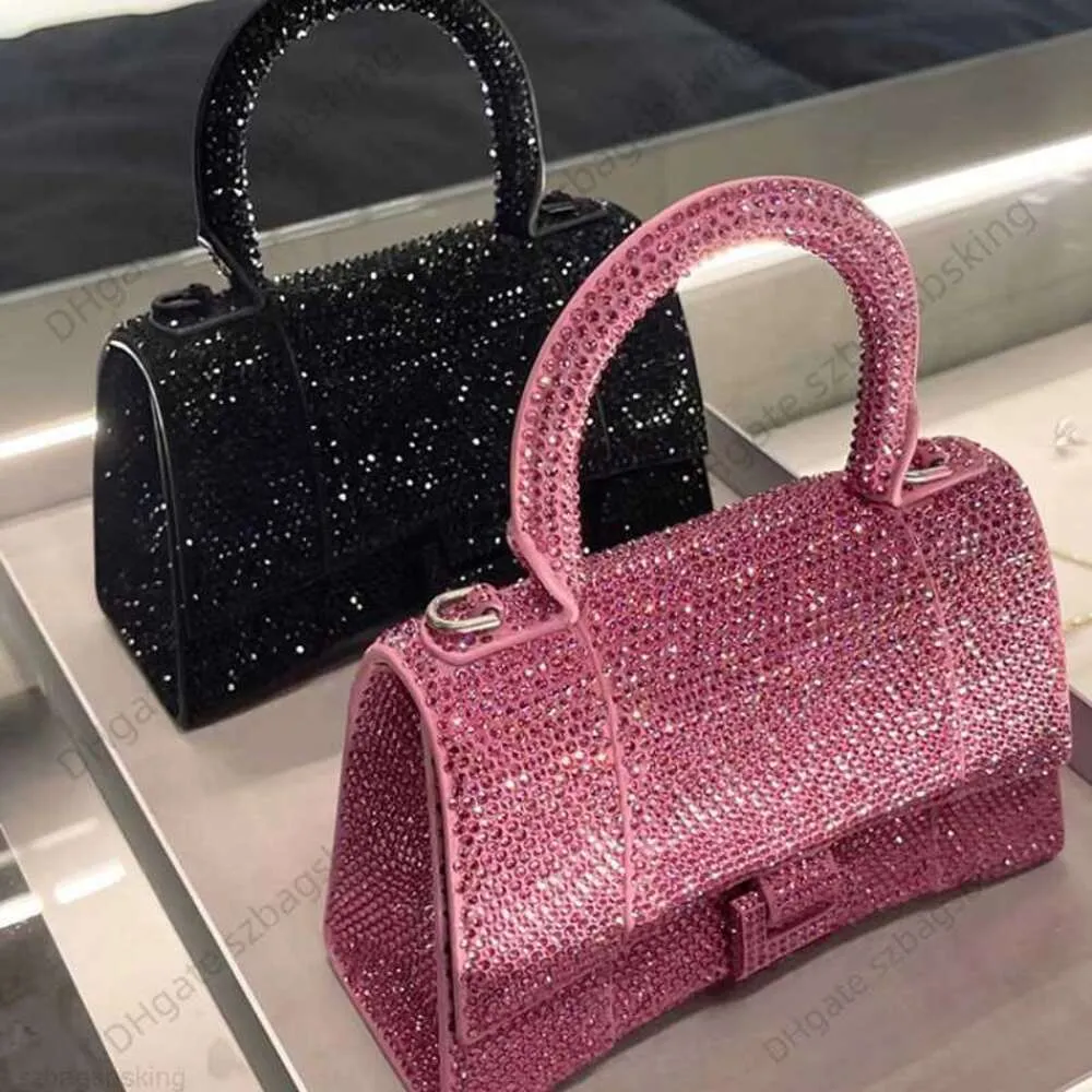 Luxury Designer Handbag Diamond Hourglass Flap Shoudler Bag