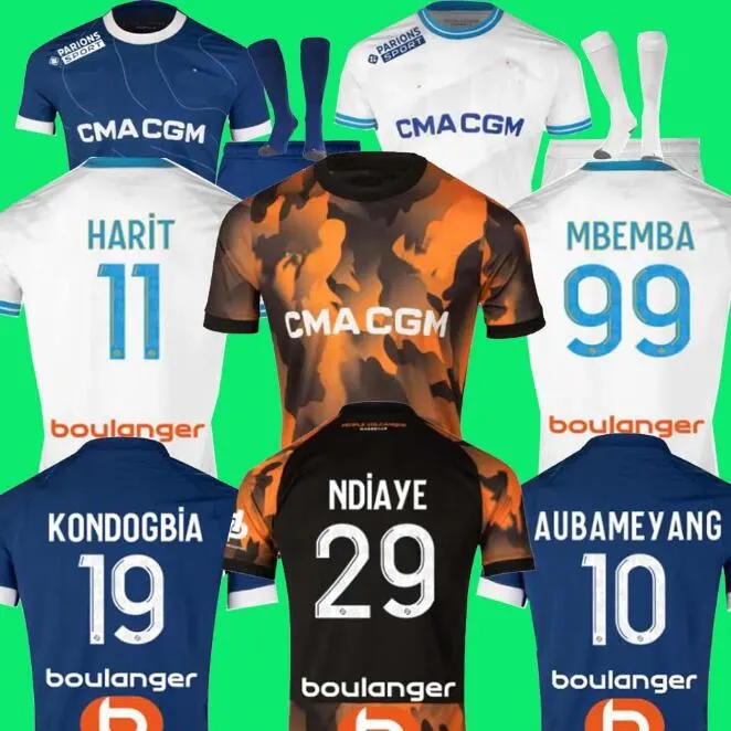 23 24 MarseilleS Voetbalshirts AUBAMEYANG VITINHA maillot de foot 2023 2024 MarseilleS heren KIDS voetbalshirt hommes enfants NDIAYE MarseilleS KONDOGBIA RENAN