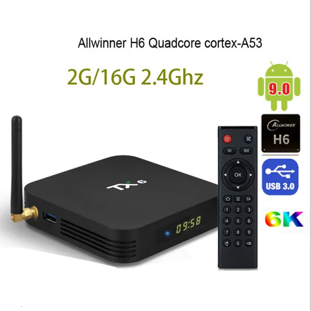 Smart Box Portatile Sers TV BOX TX6 Allwinner H6 Quad Core Android 90 2G  16G 32G 64G USB30 24G5Ghz WiFi BT 6K Neftflix Set Top 230908 Da 41,04 € |  DHgate
