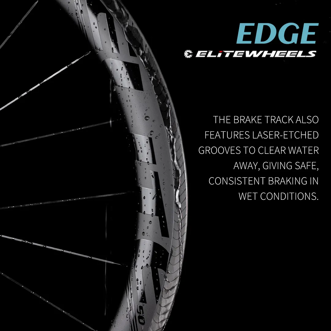 Bisiklet Tekerlekleri Elitewheels Edge Road Bisiklet Karbon Tekerlek Set Ultralight 1291G 40 50mm Jant Cırcır Sistemi 36T Hub Kanat 20 Yarış için Konuştu 230907