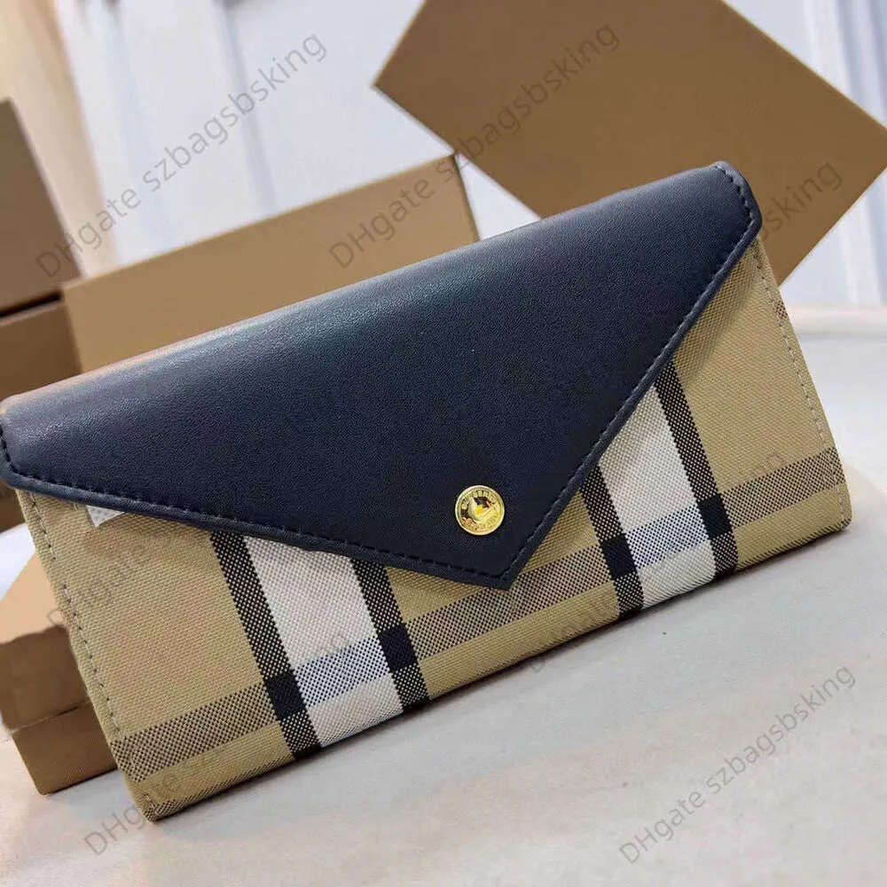 Portafoglio di alta marca da uomo classico vintage plaid vecchia pelle di vacchetta floreale borsa lunga coppia multifunzionale porta carte di cambio corto con set completo di scatole di imballaggio