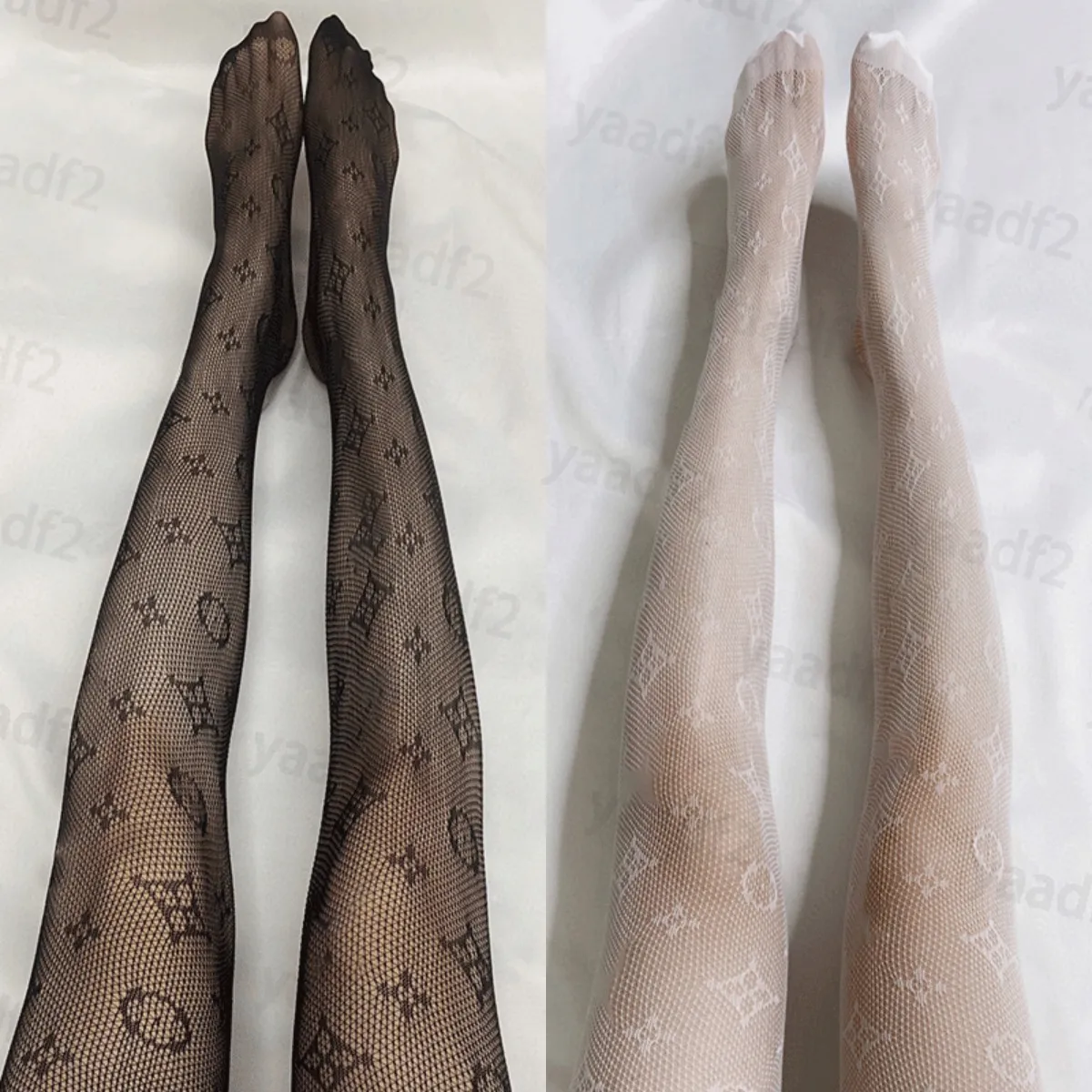 Moda tasarımcı taytlar külotlu çorap çorapları klasik harf örgü ipek çorap kadınlar seksi iç çamaşırı topu tozluk çorap