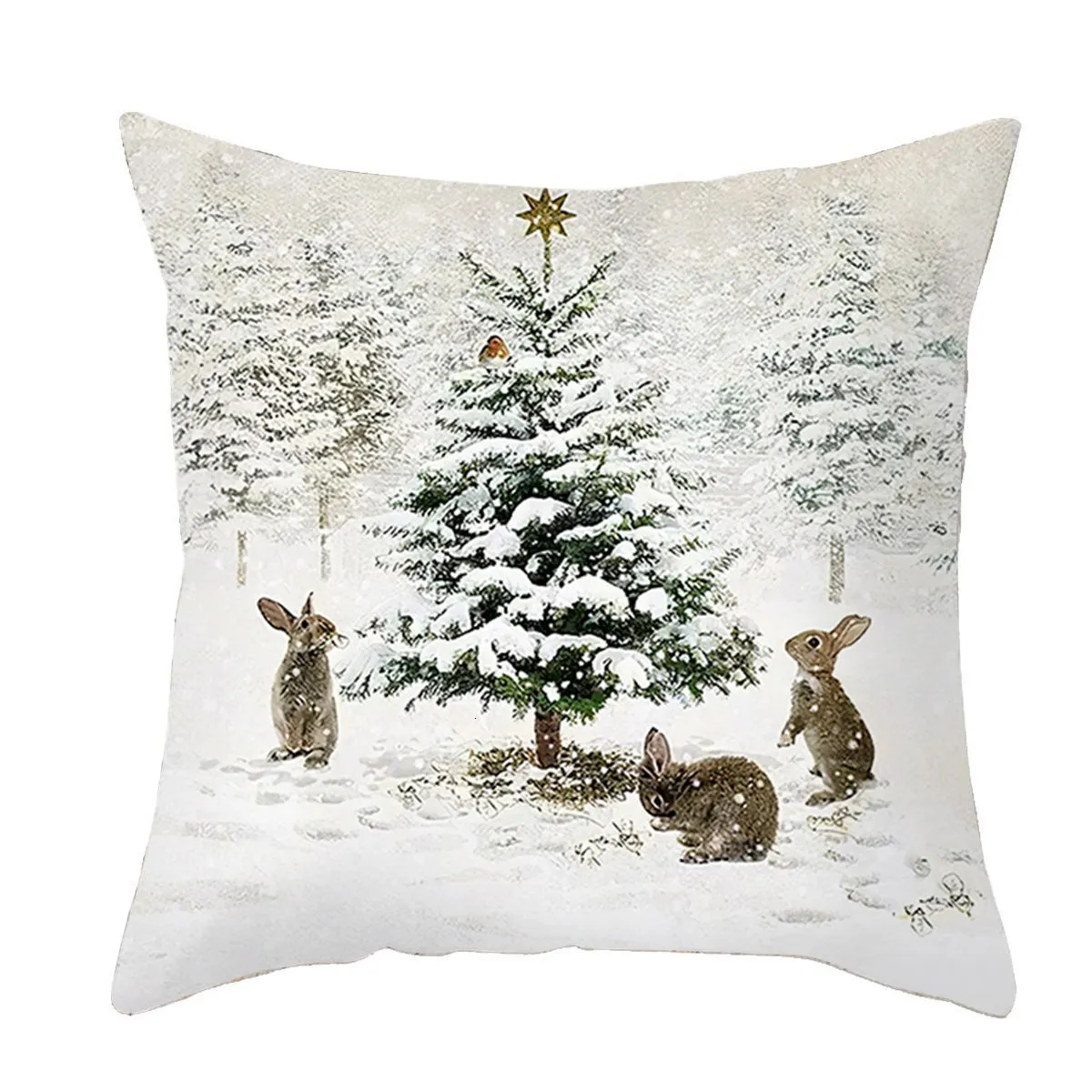 Décorations de Noël Housse de coussin d'arbre d'élan Joyeux pour la maison Noël Navidad Natal Cadeaux Ornement de Noël Année 230908