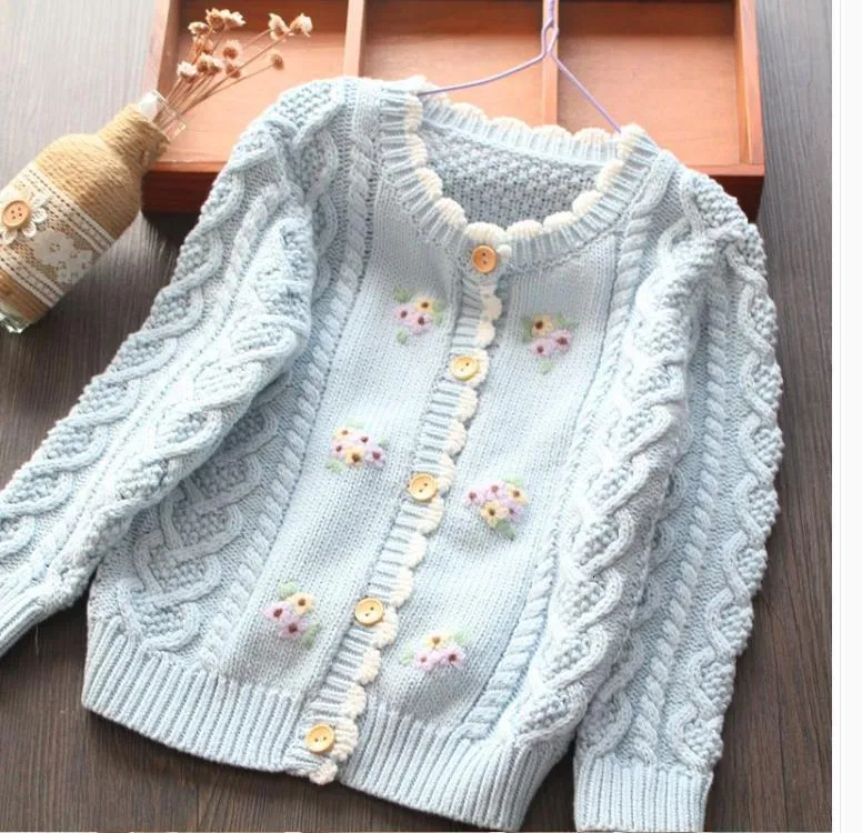 Family Matching Outfits Mantel Bordir Sweter Gadis 230907