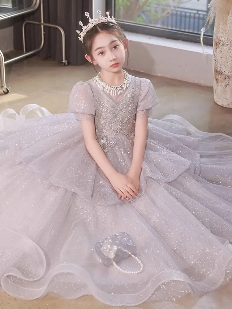 Crystal Flower Girl Communion Dress Floor-Length Lace Ball Gown with  Applique Embellishments from Dhgate Flower Girls' Dresses - price 271.75