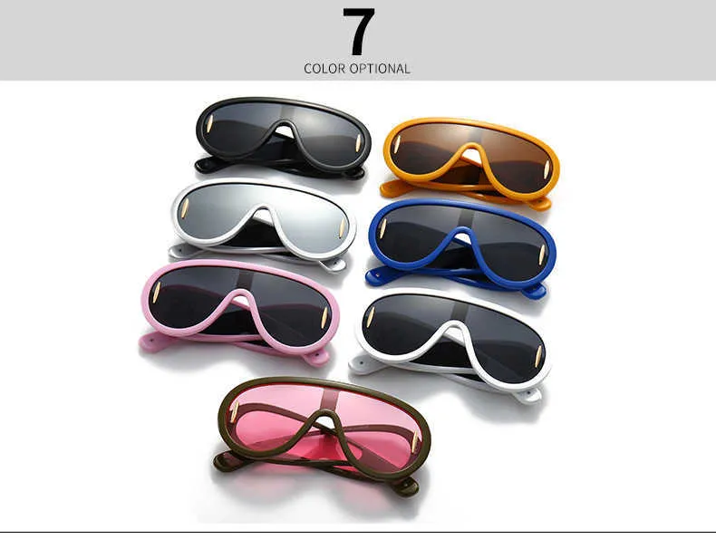 Sunglasses Luxury Oversized Frame One-piece Toad Glasses Hip Hop Street Photo T230908