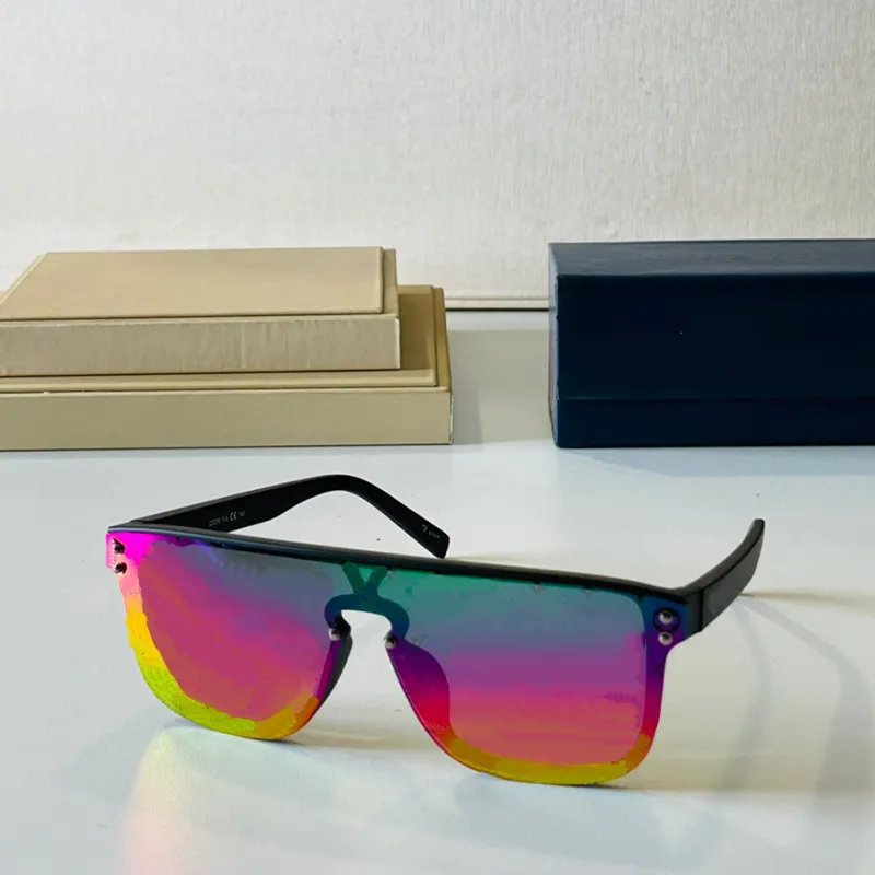 Maskenform, super coole Regenbogenfarbe, Herren-Designer-Sonnenbrille Z1082, unverwechselbare Ästhetik und Raffinesse, UV400, klassische Mode, Straßenfoto-Sonnenbrille