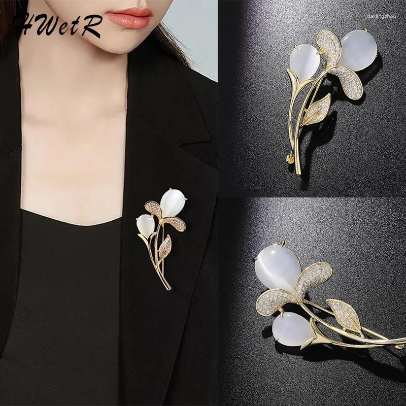 Broches elegantes femininos flor tulipa broche pino lapela gola cachecol decoração moda jóias vestuário acessórios