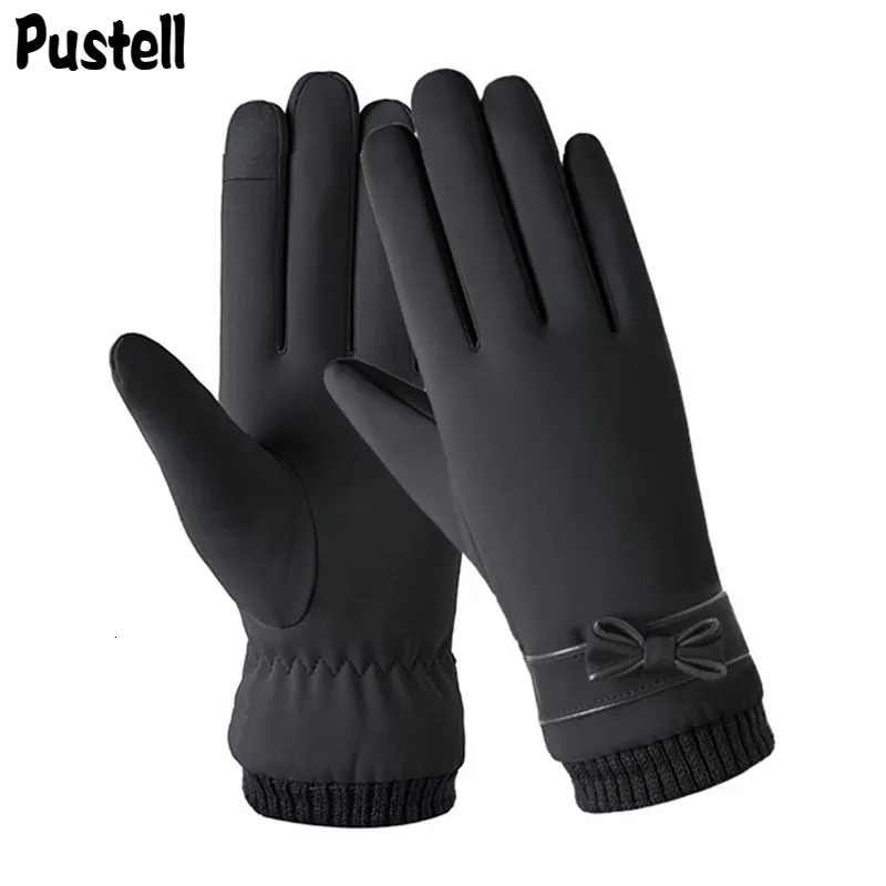 Cinq doigts gants mode femme hiver coupe-vent imperméable interne peluche mitaines chaudes dame écran tactile peau douce femmes 230908