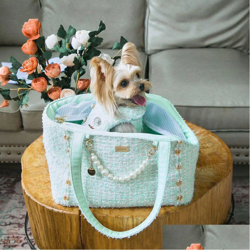 Zaino per cani Zaino per gatti Borsa per gatti Teddy Yorkshire Puppy Outing Mesh traspirante Borse per auto Accessori per cani di piccola taglia Ps1967 Consegna a domicilio Ho Dhuns