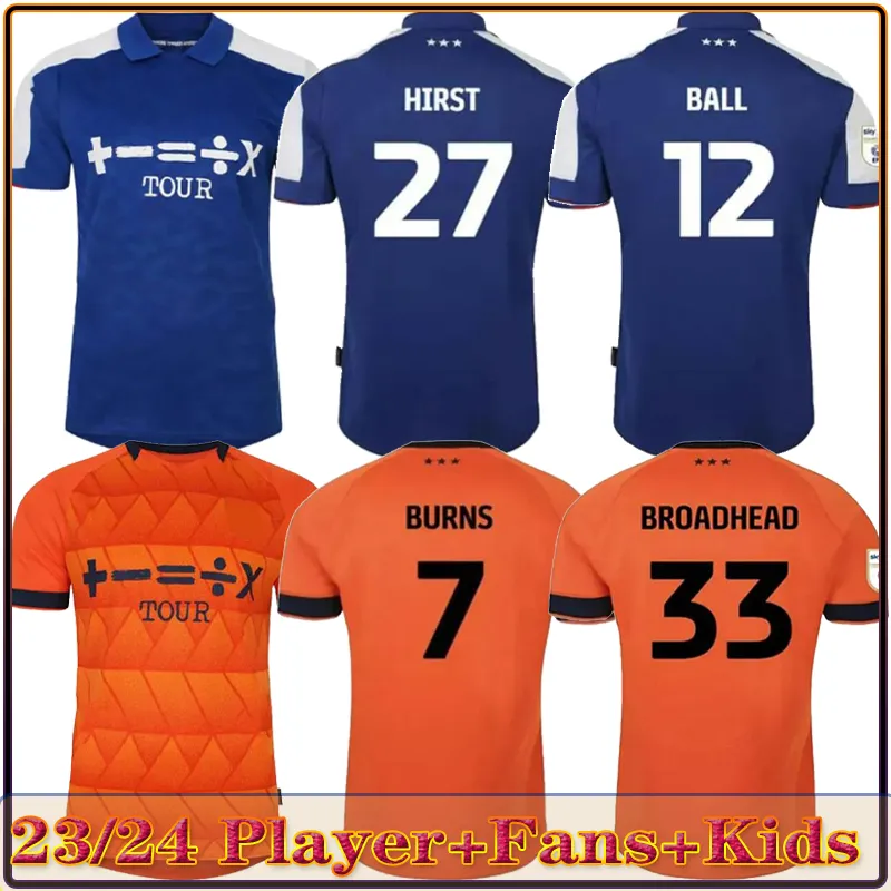 Футбольные майки 23/24 Ips Hirst Burns Chaplin Ball Luongo Broadhead 2023 2024 Home Blue Away Orange Мужские детские футбольные майки