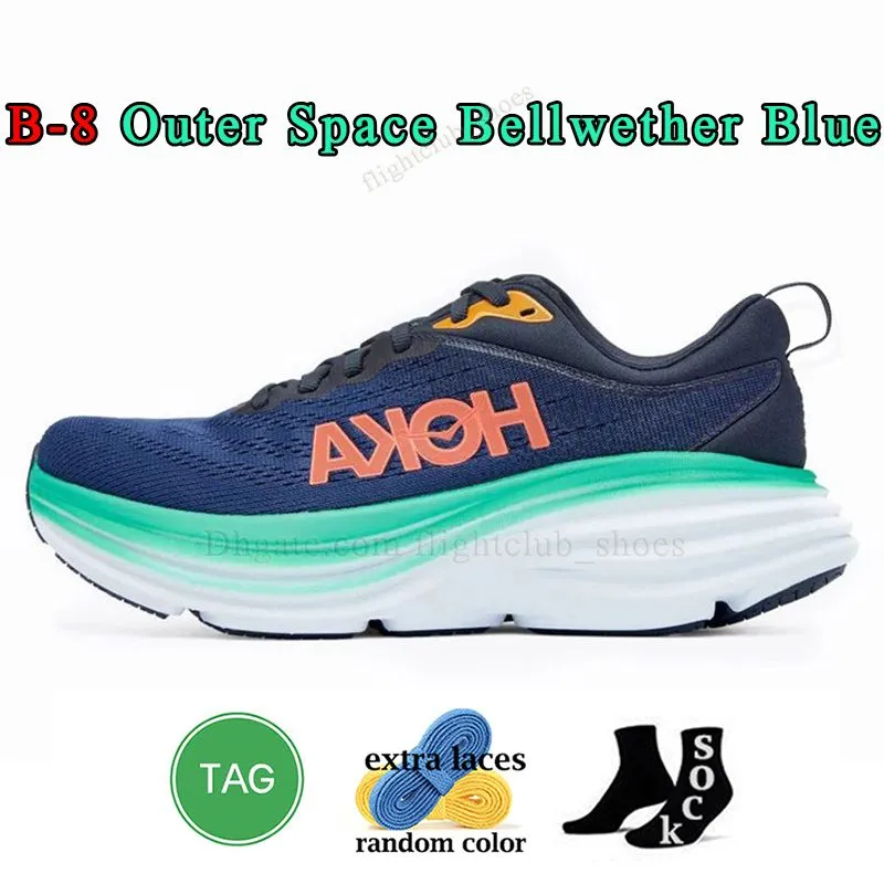 Hokas Bondi 8 Running Shoes: Big Size, Ice Flow, Passion Fruit
