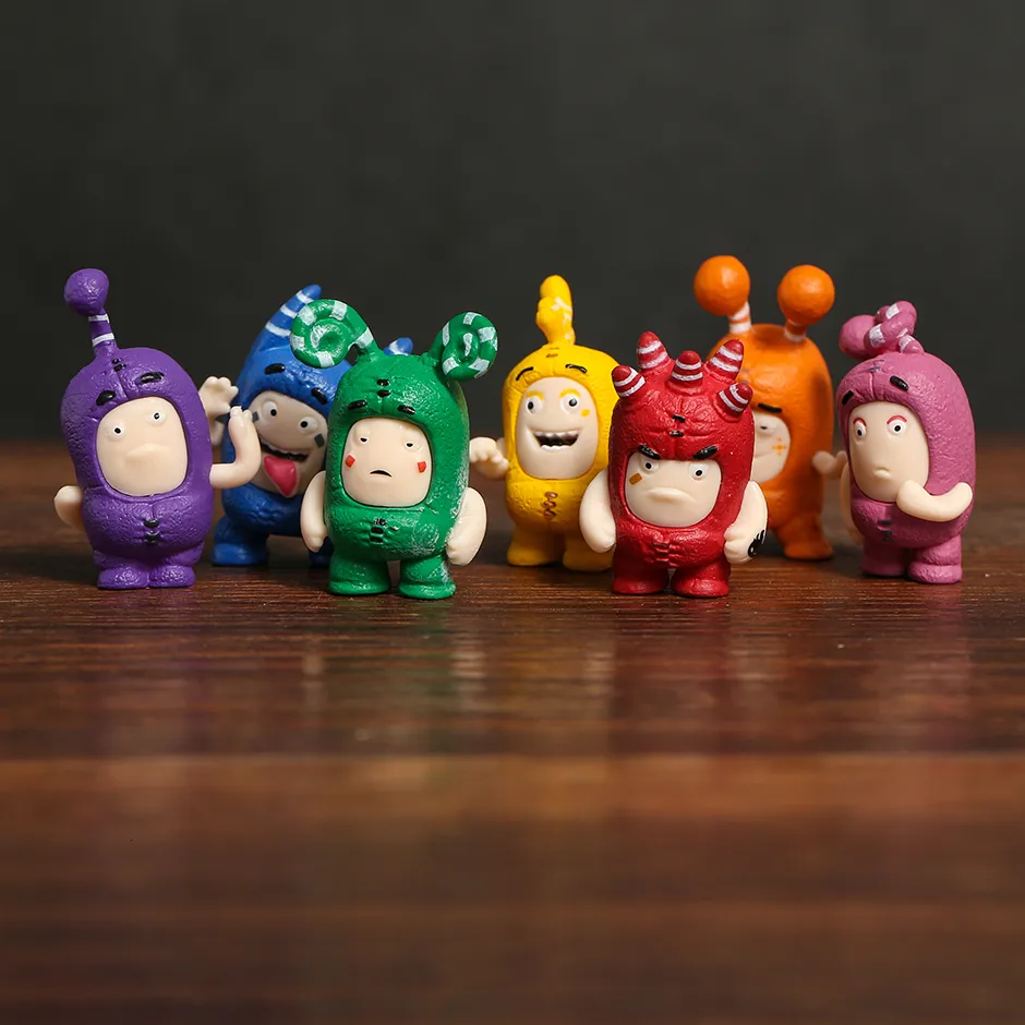 Figuras de brinquedo de ação 7pcsset Oddbods Anime Bonecas Decoração Coleção Estatueta Brinquedos 230907