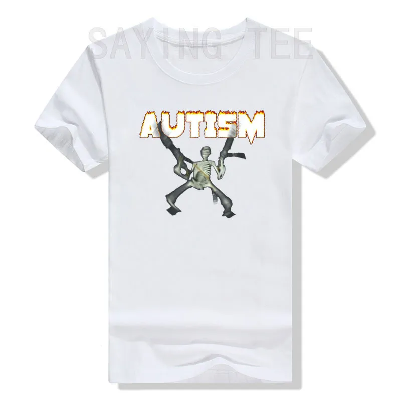 メンズTシャツ自閉症スケルトンミームTshirtユーモア面白い頭蓋骨プリントハロウィーンコスチュームギフトアウェアネスNeuroDivergent Graphic EssentialSweatshirts HY82