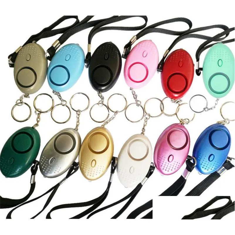Keychains Lanyards Fashion Aessories 130dB Sound Loud Egg Keychain Shael Self Defense Personal Alarm Girl 여성 보안 보안 경보 Dhura
