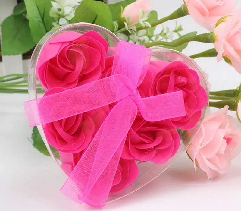 =one box High Quality Mix Colors Heart-Shaped Rose Soap Flower For Romantic Bath Soap Valentine&#039;s Gift