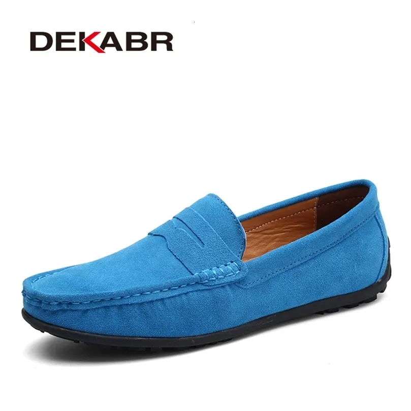 Zapatos de vestir DEKABR Marca Moda Estilo de verano Mocasines suaves Cuero genuino Zapatos planos casuales de alta calidad Transpirable Hombres Pisos Zapatos de conducción 230907