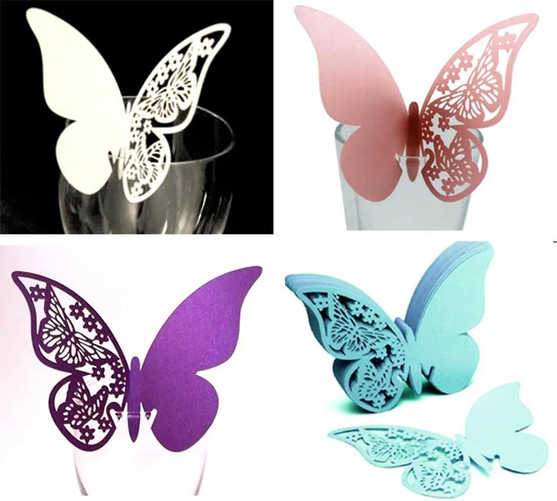 Decoración De Fiesta Marca De Mesa Nombre Papel Tarjetas Cortadas Con Láser  Forma De Mariposa Tarjeta De Lugar De Copa De Vino Para Boda De 0,09 € |  DHgate, image size:1105x993