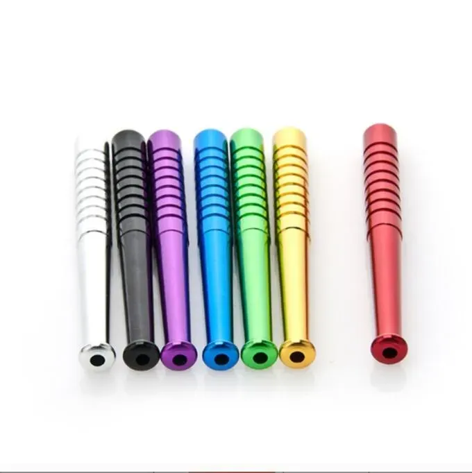 55mm 78mm baseball One hitter Pipe Metal Snuff Straw Sniffer Rökning Tillbehör Verktyg Snorter Nasal Tube Snuffer för vattenpipor Bongs LL