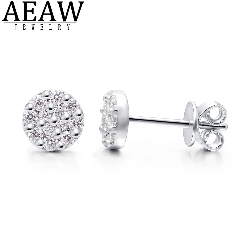 Stud AEAW örhängen 4mm Diamond Stud Earrings Sterling Silver Classic Lab Diamond 4 Prongörhängen för kvinnor 230907