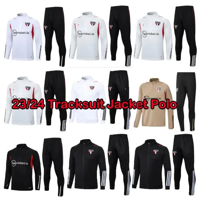 23 24 24 Sao Paulo Tracksuit Kurtka Polo Soccer Jerseys Dani Alves Dorosłe zestawy mundury Luciano Igor Gomes Pablo Camisa de Foot Pełne przetrwanie w piłce nożnej.