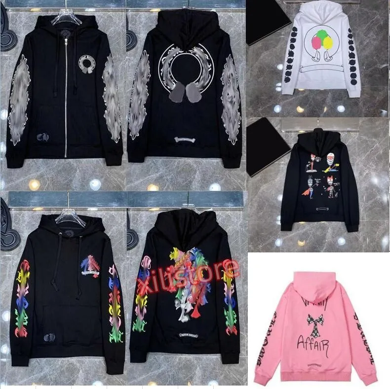 Sudaderas con capucha para hombre Sudaderas para hombre Diseñador Chrome Winter Heart Sudadera con capucha Ch Chaqueta con cremallera de manga larga Abrigo suelto Sudadera con capucha Hombres Mujer Hip Hop Chromees r2