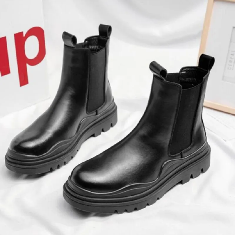 2023 Autumn Nowe buty Chelsea dla mężczyzn Czarne zielone żółte buty Buty platformowe Modne buty kostki zimowe slip-on buty 1AA50 1AA50