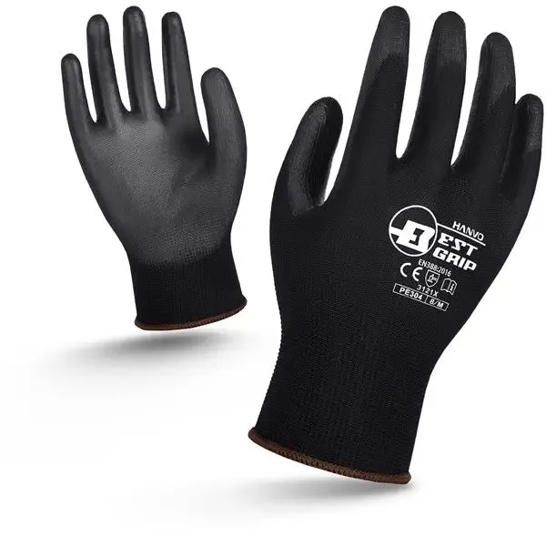Work Gloves Workplace Safety Supply Flexible PU Coated Nitrile Safety Glove for Mechanic working Nylon Cotton Palm CE EN388 OEM