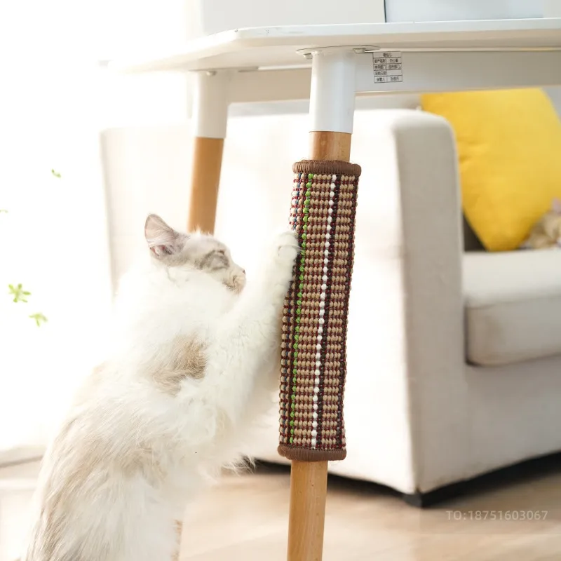 Round Cat Scratcher Mat — 15.7" Natural Cotton Rope, Horizontal Floor/Wall Scratch Pad With Toy, Furniture Protector