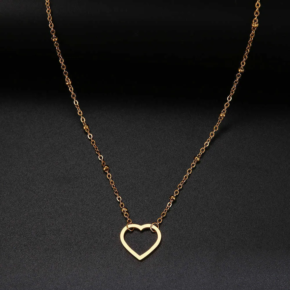 Pendant Necklaces Sweet Love Heart Choker Necklace Statement Girlfriend Gift Cute Gold Color Necklace Jewelry R230908