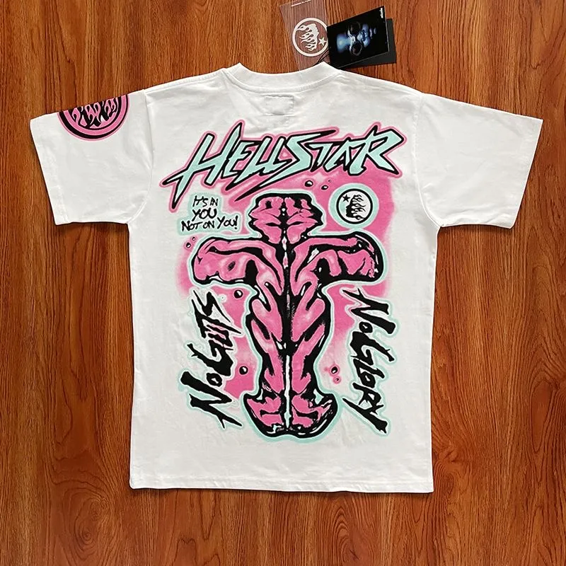 Hellstar No Guts Glory Tee Graffiti Font Abstract Print Short