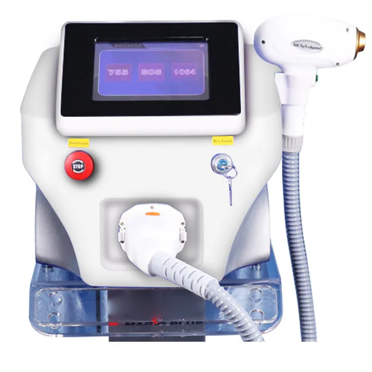 Diodlaser 808NM Permanent hårborttagningsinstrument Nevus Birth Mark Wrinkle Pigment Borttagning Skin Föryngring Skönhetsmaskin 8 Språk Valfritt