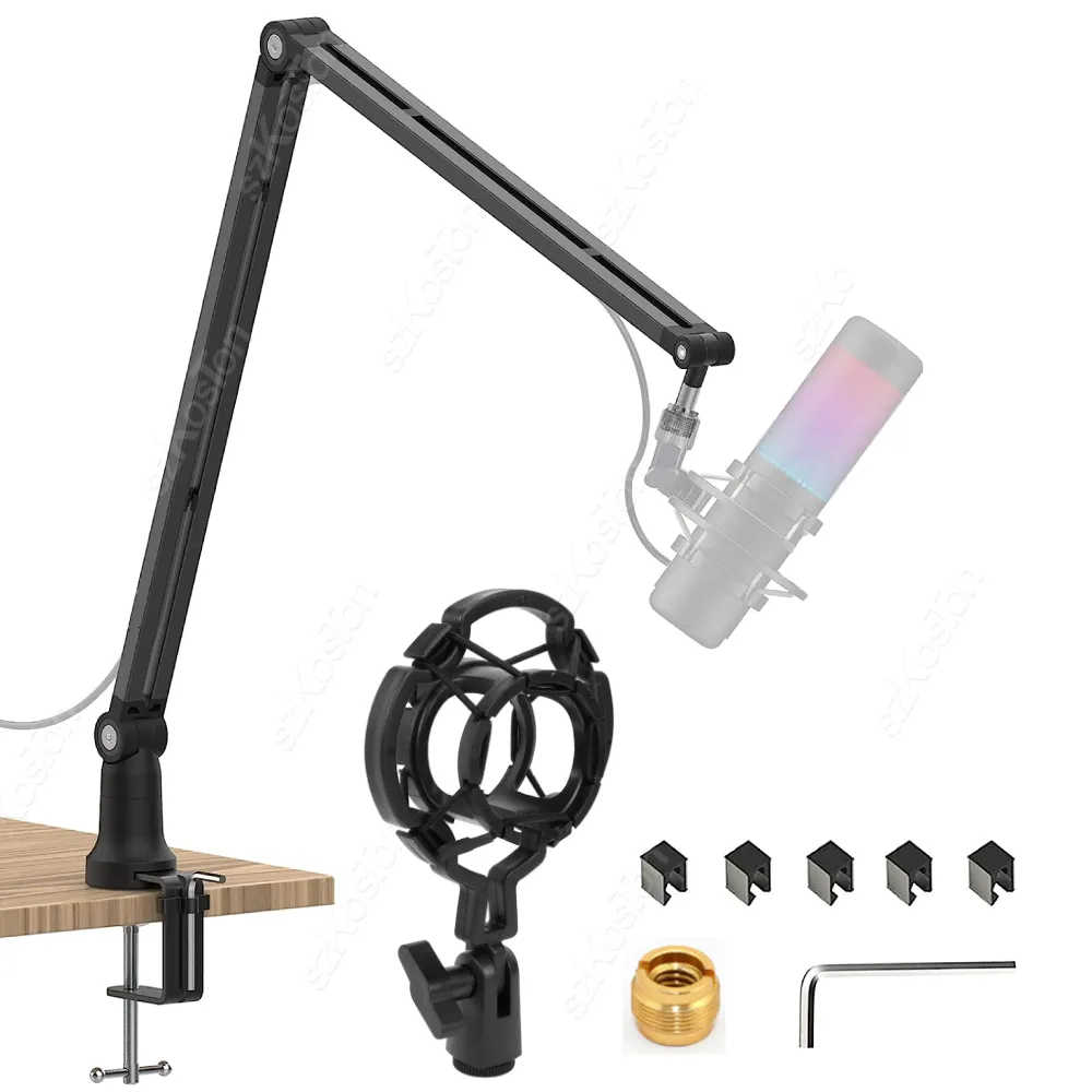 Accesorios de estudio de iluminación Soporte de micrófono de metal ajustable para transmisión de juegos Condensador USB Micrófono Suspensión Tijera Brazo de pluma A8 A6V K688 K669 K658 230908