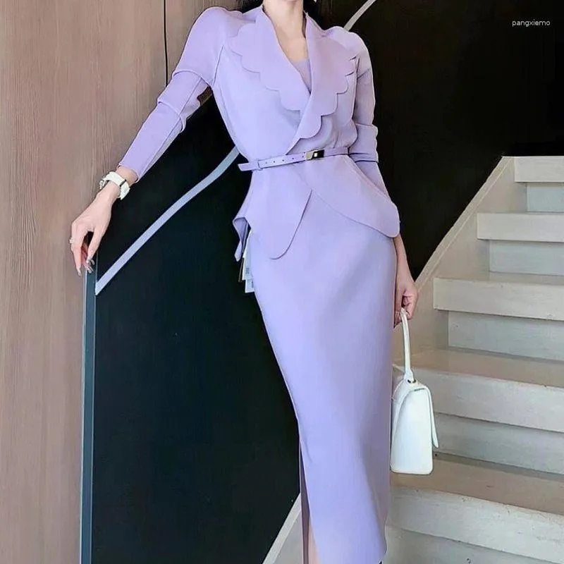 Robe de deux pièces UNXX haute qualité femmes genou longueur jupe crayon blazer ensembles femmes formelle bureau d'affaires travail midi costume 2 pièces tenues