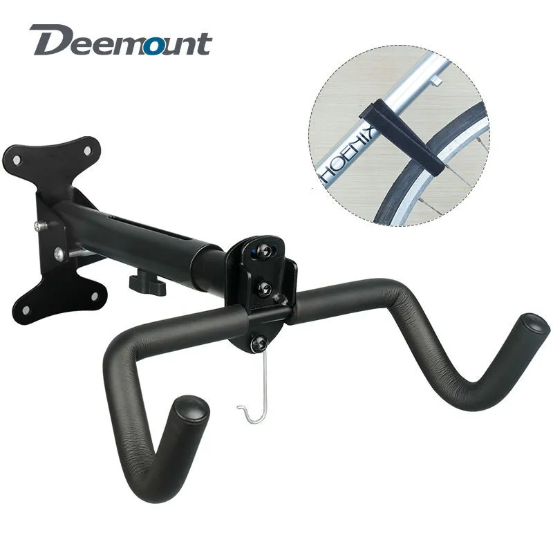 Componentes de manillares de bicicleta Deemount Wall Beam MTB Road Rack colgante Kids Scooter Hanger Gancho plegable opcional Montaje ajustable W Rim Bondage Belt 230907