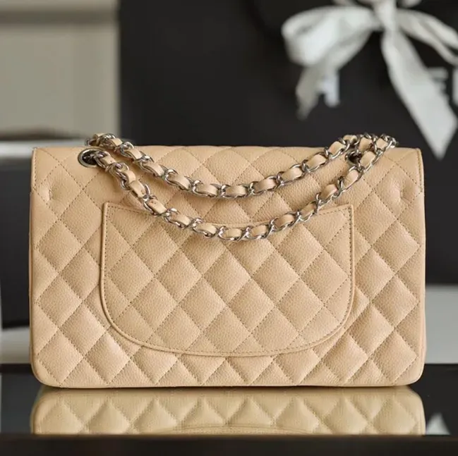 2025 10A Top Tier Quality Jumbo Double Flap Bag Luxury Designer Real Leather Lambskin Classic All Black Purse Quilted Handbag Shoulde Festival Bags Fjpt