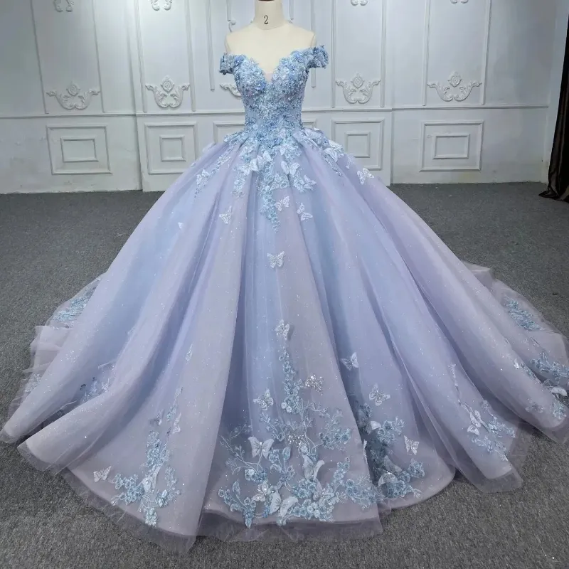 Сексуальное милое платье Quinceanera, милое платье с открытыми плечами и бусинами, аппликация, кружевной бант, 16-летняя принцесса для девочек, бальное платье для дня рождения