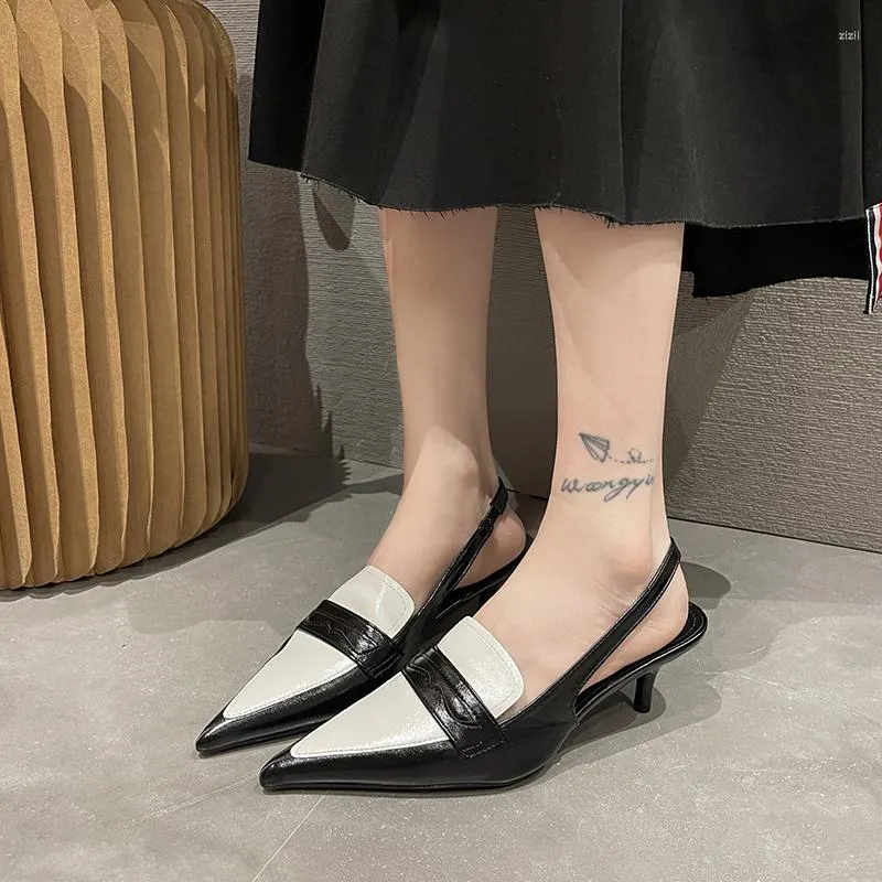 Dress Shoes 2023 Original Top Quality Women Pumps Pointed Toe Thin Heels Shoe Nice Leather Wedding Feminimo