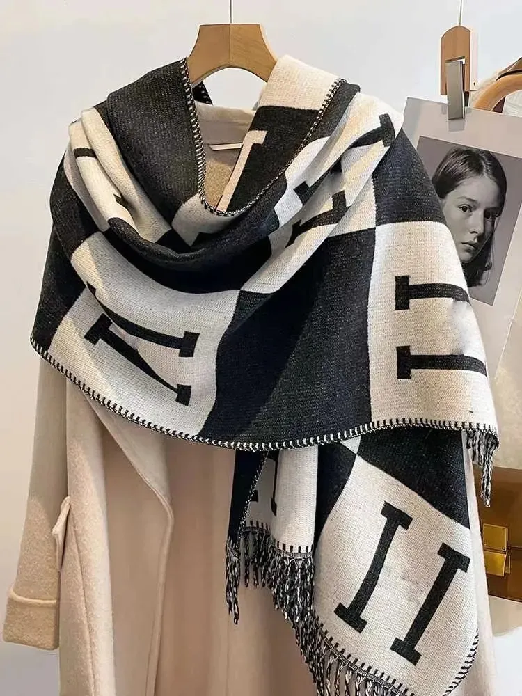 Bufanda Con Estampado De Cuadros Negro Mujer | Morgan