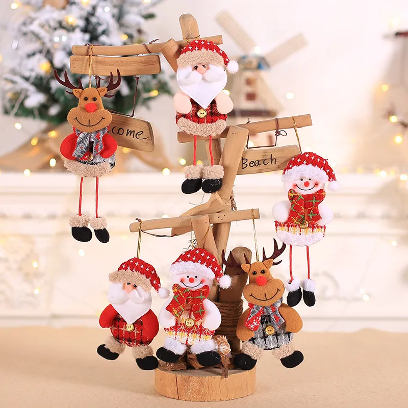 Decorações de Natal Feliz Ano Ornamentos DIY Presente de Natal Papai Noel Boneco de Neve Boneca Pendurar para Casa Noel Natal 230907