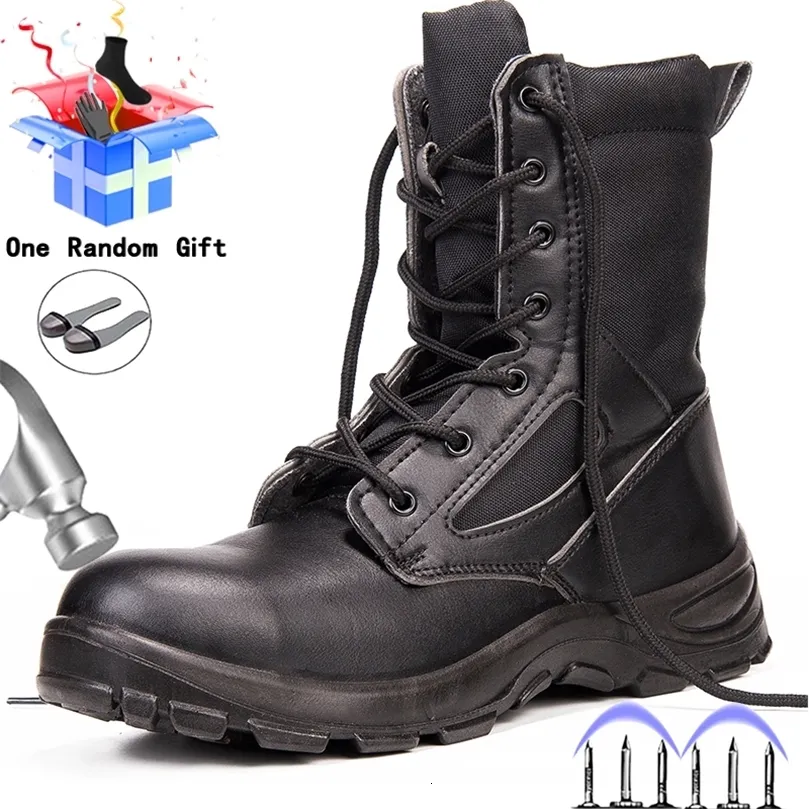 Boots Men s Boots Safety Shoes Men Steel Toe Shoes Winter Boots Men Puncture Proof Work Shoes Plush Warm Work Safety Boots Male Shoes 230907