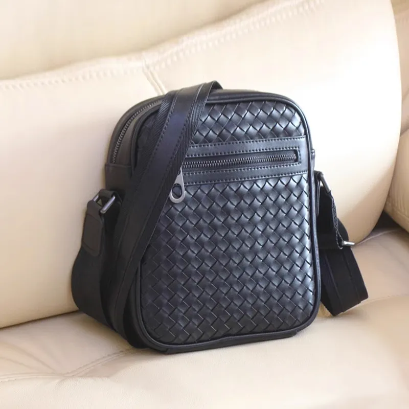 5a ontwerper schoudertas schapen lederen high-end luxe merk heren messenger tas minimalistische stijl mode messenger tas zwart authentiek lederen weefsel 2023 nieuw