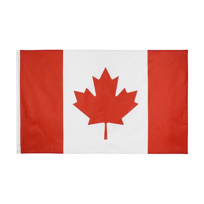 Drapeaux de bannière Canada Fournitures de jardin carrées en polyester Drapeau de la feuille d'érable de la fête nationale canadienne CA Livraison directe Partie festive à domicile Dhgarden Dhk1A