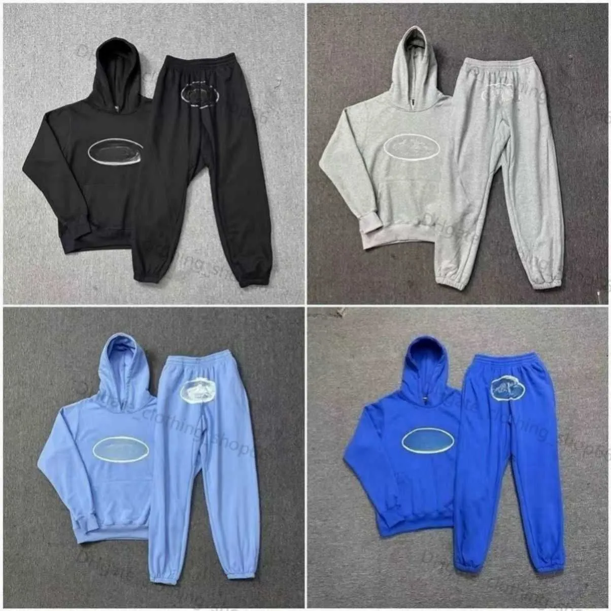 Män och kvinnor hoodie sport bär tröja pants designer cortezs tracksuit street kläder tröja demon kortieze last pullover långärmad corteizd 95