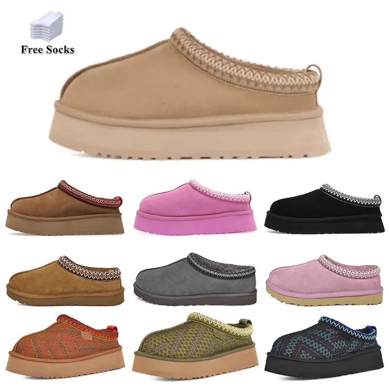 Designer Dames Laarzen Tasman Sneeuw Winter Schapenvacht Laarzen Mode Dames Tazz Platform Bont Slippers Klassieke Ultra Mini Suède Wollen Enkellaarsjes