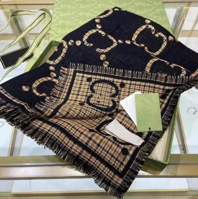 Winter Pop Caramel Color Versatile Classic Two Letter Jacquard Designer Scarf Womens Mens Fashion Double Sided Cashmere Scarves Wrap Gift Neckerchief From 22 76 DHgate