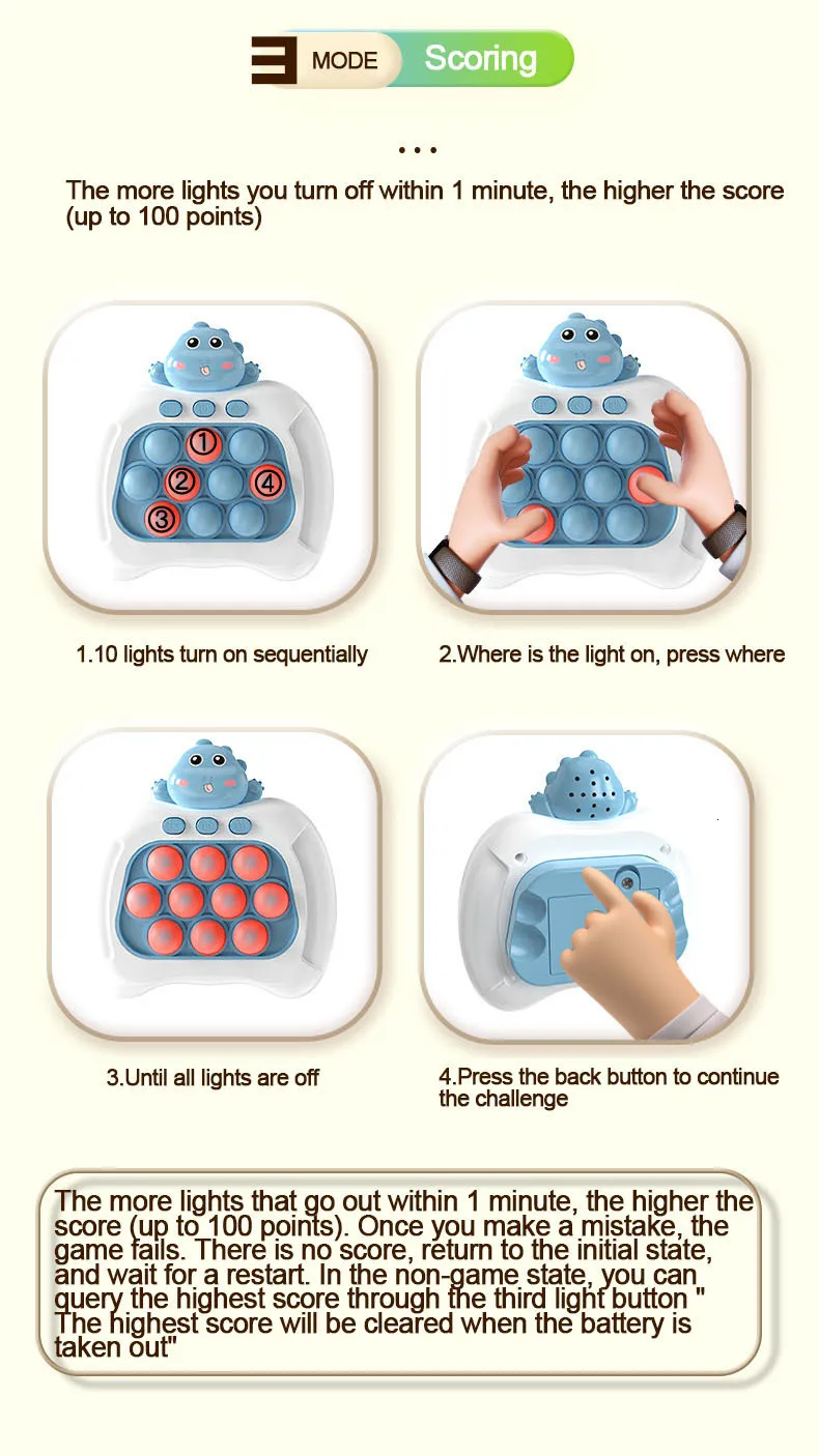 Decompression Toy Bubble Pop Push Fidget Toys: Children's Handheld ...