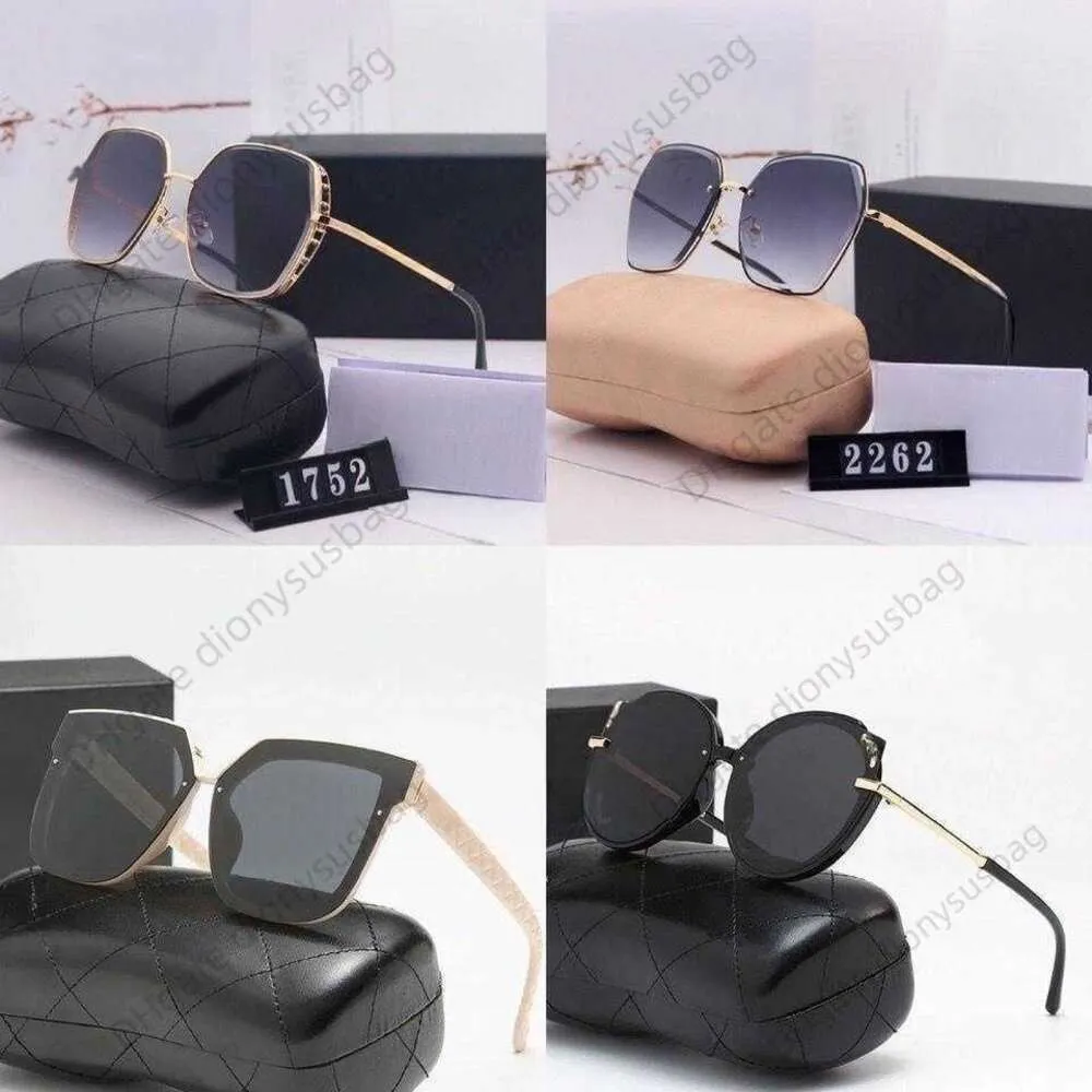 High version designer glasses CHANNL Retro large frame women's sunglasses Round face Bounce Hip Hop polarized sun block