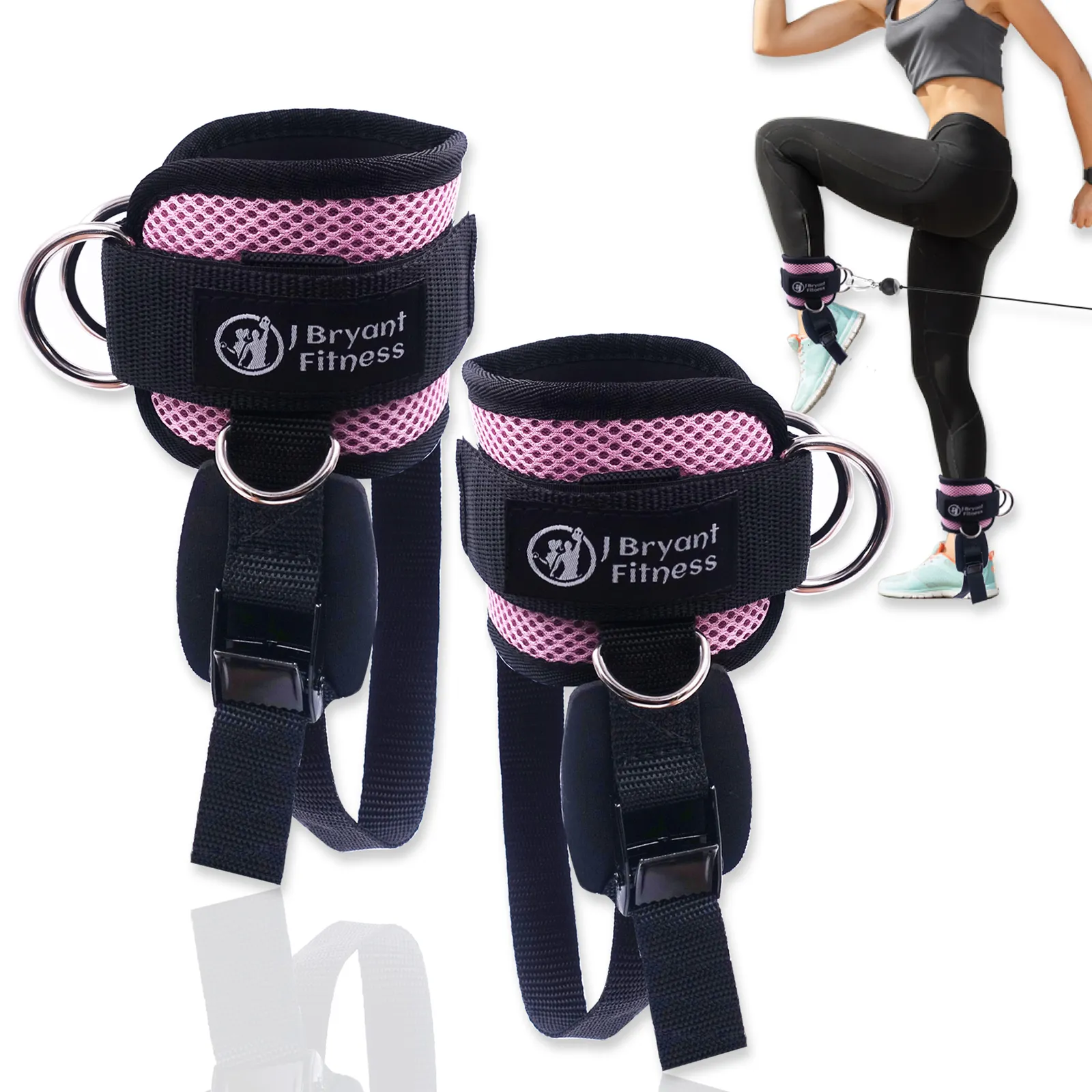 2PCS Fitness Thigh Straps - Neoprene Padded Leg Attachment For Gym Machines & Training